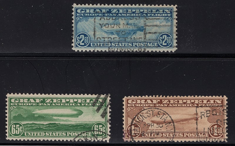 U.S. #C13-15 Graf Zeppelin Airmail Issues - used