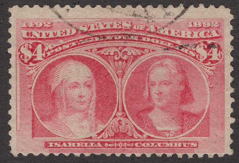 U.S. #244 $4 Queen Isabella and Columbus - used