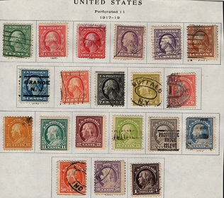 U.S. #498-518 Washington-Franklins 1917-19 Used