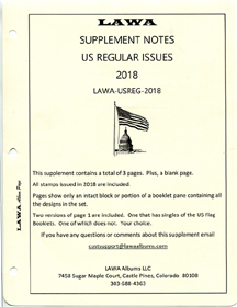 LAWA U.S. Regular Issues Supplement for White Ace 2018