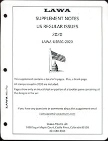 LAWA U.S. Regular Issues Supplement for White Ace 2020