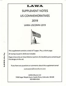 LAWA U.S. Commemoratives Supplement for White Ace 2019